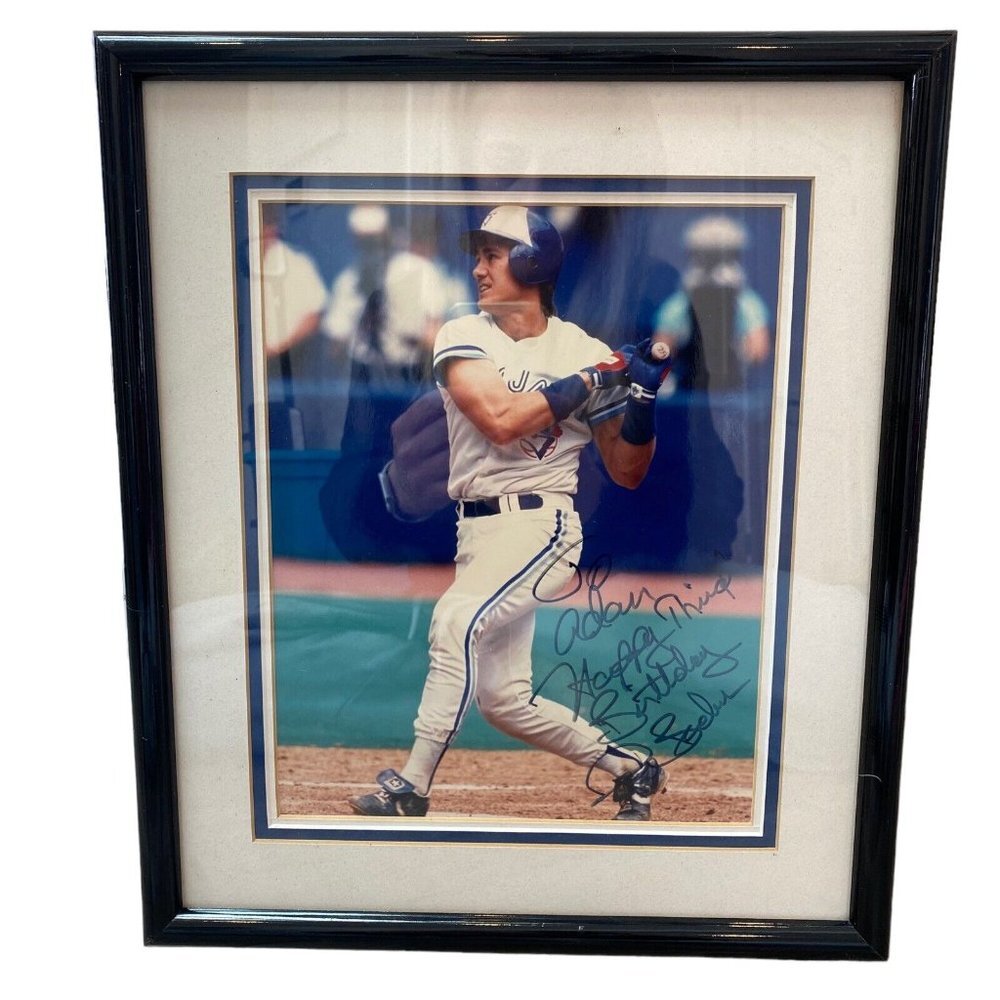 Pat Borders Toronto Blue Jays Autographed Action 8x10 Photo Personalized Framed